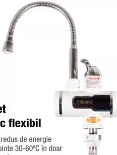 Robinet electric flexibil, 3000 W, apă fierbinte 30–60°C în 3–5 secunde