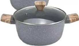 SILVERSTONE cratiță din aliaj de aluminiu, 24 cm, strat antiaderent din marmură, pentru inclusiv inducție