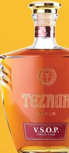 TEZAUR Divin VSOP Gold 5 ani, 500 ml; +13.49 L cashback (10%) în monede My Local; scanează cardul din app înainte de plată; doar produse din broșură cu preț verde la raft