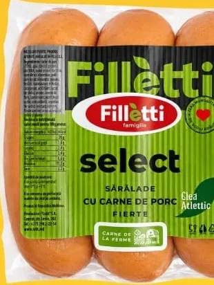 FILLETTI Safalade de porc Select, 3 buc., 1 kg; +12.99 L cashback (10%) în monede My Local; scanează cardul din app înainte de plată; doar produse din broșură cu preț verde la raft
