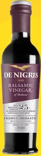 DE NIGRIS Oțet balsamic de Modena Grape Must 25% Fresh & Aromatic, 250 ml; Cashback 10% (+5.19 L) în monede My Local: scanează cardul din app înainte de plată; doar produsele broșurii marcate la raft.