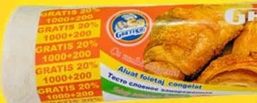 GHETIKO Aluat foietaj/cu drojdie, congelat, 1,2 kg (1 kg + 200 g gratis); Cashback 10% (+3.99 L) în monede My Local: scanează cardul din app înainte de plată; doar produsele broșurii marcate la raft.