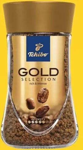 TCHIBO Cafea solubilă Instant Gold Selection, 100 g; Cashback 10% (+9.59 L) în monede My Local: scanează cardul din app înainte de plată; doar produsele broșurii marcate la raft.