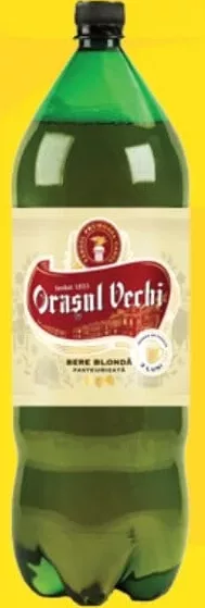 ORAȘUL VECHI Bere blondă/brună, 2,2 L; Cashback 10% (+4.39 L) în monede My Local: scanează cardul din app înainte de plată; doar produsele broșurii marcate la raft.