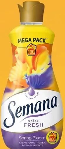 SEMANA Extra Fresh Spring Bloom, balsam rufe, 2 L, 100 spălări; cashback 10% (+8.99 L) în monede My Local; scanează cardul My Local în app înainte de plată; doar produse din broșură marcate la raft.