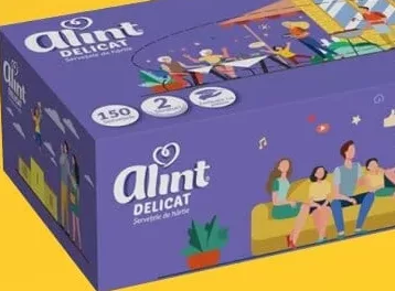 ALINT Delicat Mega Pack Șervețele cosmetice, 2 straturi, 150 buc; cashback +2.49 L (10%) în monede My Local după scanarea cardului My Local din aplicație înainte de plată; doar produse din broșură marcate la raft.