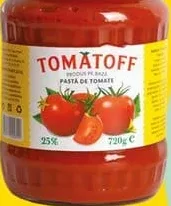 TOMATOFF Produs pe bază de pastă de tomate 25%, 720 g