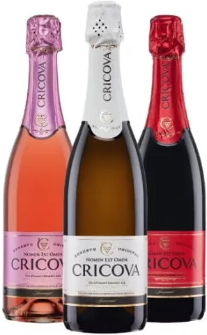 CRICOVA, vin spumant în sortiment: rosé, alb sau roșu, 0,75 L