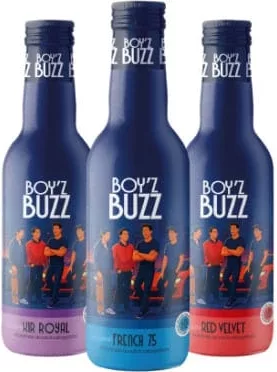 BOY’Z BUZZ, băutură Kir Royal / French 75 / Red Velvet, în sortiment, 0,25 L