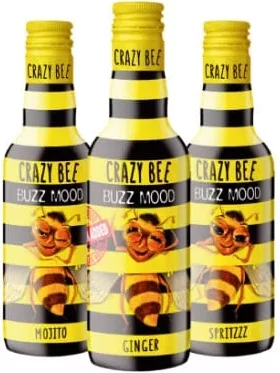 CRAZY BEE BUZZ MOOD, băutură fără alcool Mojito / Ginger / Spritzzz, în sortiment, 0,25 L