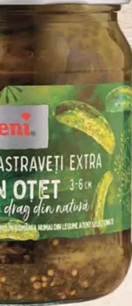 RAURENI Castraveți în oțet, 3–6 cm, 490 g