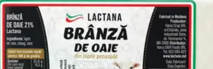 LACTANA Brânză de oi 21%, 1 kg