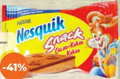 NESQUIK Snack cu pandișpan cacao, 26 g