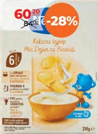 NESTLE Cereale cu lapte și biscuiți, 250 g, de la 6 luni