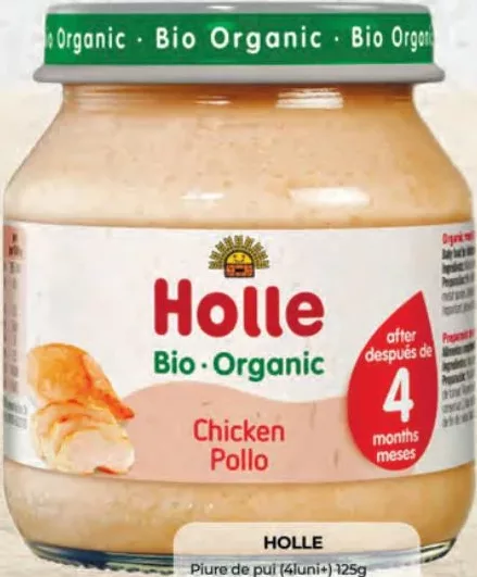 HOLLE Piure de pui, 4 luni+, 125 g