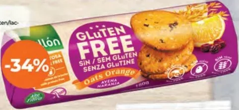 GULLON Biscuiți de ovăz fără gluten și lactoză, 180 g