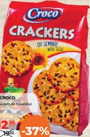 CROCO Crackers cu semințe de floarea-soarelui, 150 g