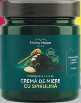HONEY HOUSE Cremă de miere, 250 g, sortiment variat: avocado, papaya, fructul dragonului, spirulină, lămâie și ghimbir, mango, fructul pasiunii