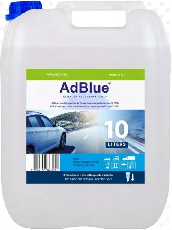 NOXY AdBlue Soluție auto; pentru autoturisme Euro 4, Euro 5 și Euro 6; recomandată pentru motor diesel; pentru toate anotimpurile; 10 L; preț/bucată
