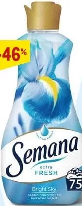 SEMANA Extra Fresh Bright Sky, balsam de rufe, 1,5 L / 1,65 L, 75 spălări
