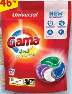 GAMA detergent capsule, diverse sortimente, inclusiv Universal 4in1, 60 spălări, preț/bucată