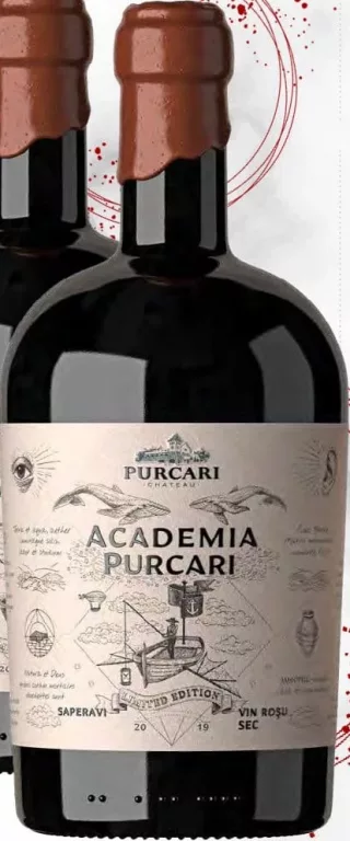 PURCARI Academia Saperavi, vin sec roșu, 0,75 L, preț/sticlă