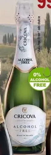 CRICOVA Alcohol Free Blanc de Blancs, vin spumant alb dulce fără alcool, 0%