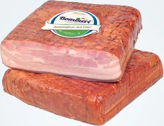 BOMBIERI Bacon fiert cu șorici, vid/vrac, preț/kg