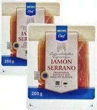 METRO CHEF Jamon Serrano felii, 200 g, preț/înfoliere, la cumpărarea a 1–3 bucăți