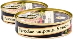 DE RIGA Șprot în ulei, 160 g, preț/bucată; de la 3 bucăți
