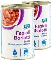 aro Fasole Borlotti, 400 g, preț/conservă; la cumpărarea a 1–2 bucăți