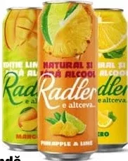 RADLER Bere blondă fără alcool, diverse sortimente, 0,5 L, preț/doză