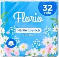 FLORIO Hârtie igienică, 3 straturi, 32 role/înfoliere, preț/înfoliere