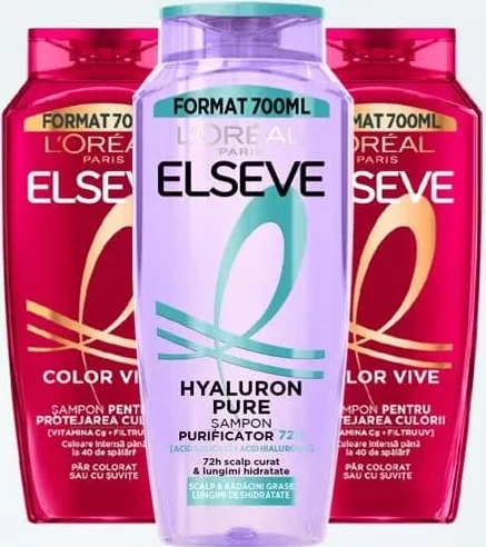 ELSEVE Șampon, diverse sortimente, 700 ml, preț/bucată