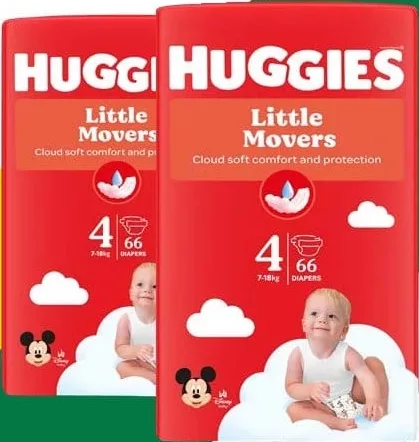 HUGGIES Little movers Scutece copii, 3/78, 4/66, 5/58, preț/înfoliere, 1 BUCATĂ