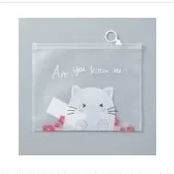 Dosar-plic cu fermoar semi-transparent, cu imprimeu, A5, PVC