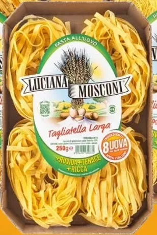 Tăiței cu ou Luciana Mosconi, în sortiment, inclusiv Tagliatelle all’uovo și Tagliatella Larga, 250 g