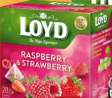 Ceai Loyd în sortiment: zmeură și căpșuni / Warming Tea, 20 plicuri