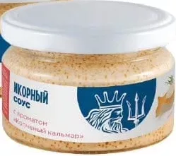 Sos de icre în sortiment „Europrom”, 180 g (ilustrat: aromă de calmar afumat)