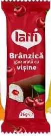 Brânzică glazurată în sortiment „Latti”, 36 g: lapte concentrat / vișine / vanilie