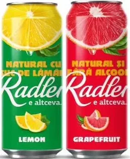 Bere Chișinău Radler în sortiment: Lemon, lămâie fără alcool, grapefruit fără alcool, 500 ml