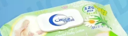 Șervețele umede Clean Time Sensitive Baby Lotion, 120 bucăți