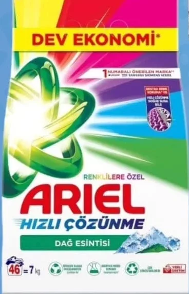 Detergent Ariel Color Dağ Esintisi, dizolvare rapidă, 7 kg
