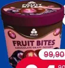 RUD Fruit Bites Desert strugure în ciocolată cu lapte, congelat, 140 grame