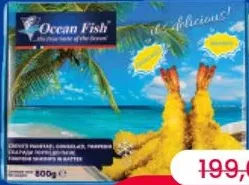 OCEAN FISH Creveți panetați congelați Torpedo, 800 grame