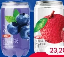 OKF Băutură spumoasă, sortiment variat (blueberry/lychee), can 0,35 litri