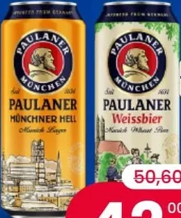 PAULANER Bere, sortiment variat (Münchner Hell/Weissbier), C/M 0,5 litri