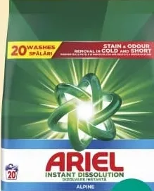 Ariel Instant Dissolution Alpine, detergent automat, 1.3 kg, 20 spălări