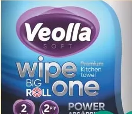 Veolla Soft Big Rolls Wipe One, prosoape de hârtie, 2 straturi, 2 buc.