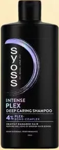 Șampon/balsam pentru păr SYOSS Intense Plex, Deep Caring Shampoo 4% Plex Bond-Complex / Deep Conditioner 10% Plex Bond-Complex, 440 ml